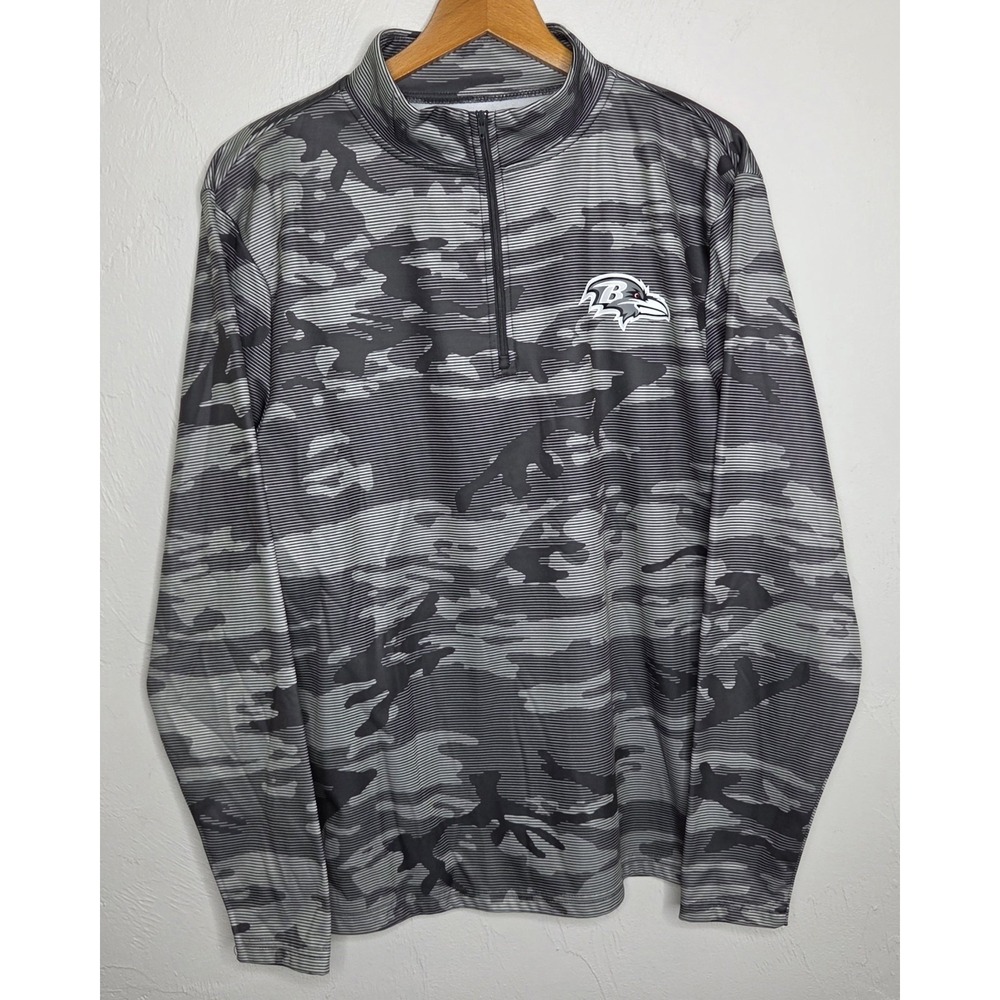 Baltimore Ravens Men's Size Medium Gray Camouflage NFL Track Jacket Football